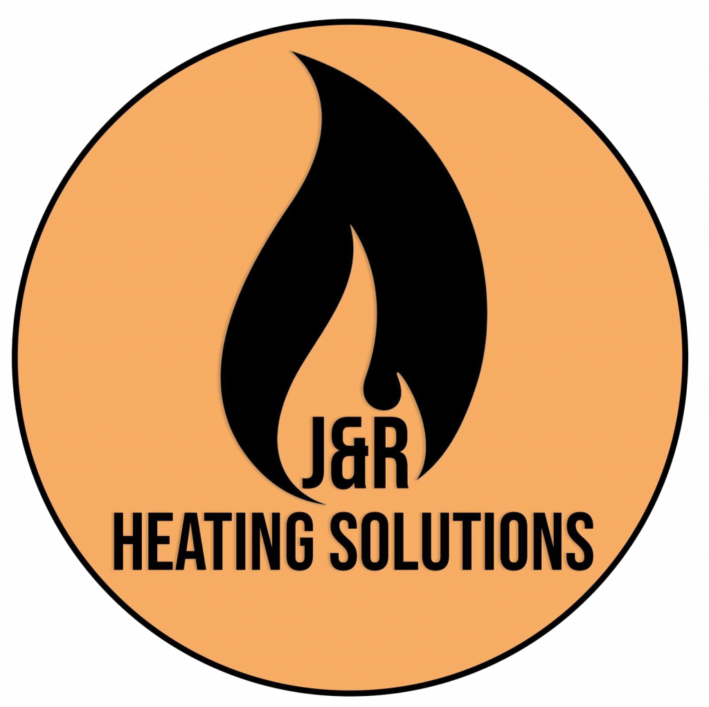 J&R Heating Solutions logo with a stylized flame