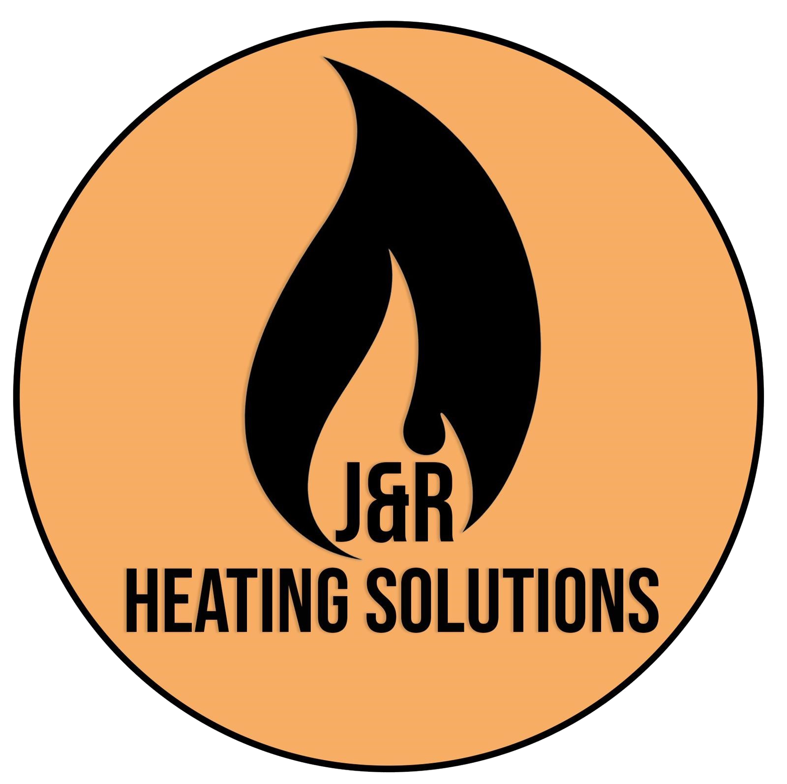 J&R Heating Solutions logo with a stylized flame